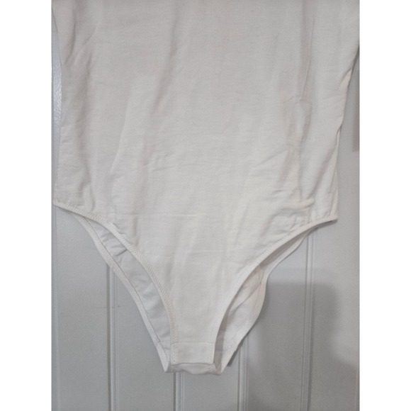Everlane The Short Sleeve Crew Neck Bodysuit (Bikini) White S NWT $48 - Picture 5 of 7